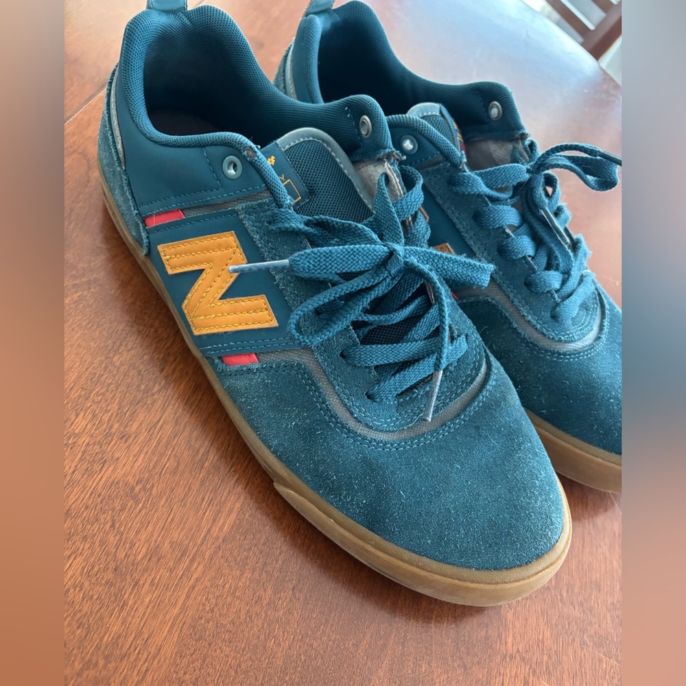 NB Jamie Foy 306 Men’s Teal Suede Sneakers with Yellow Accents Size 12